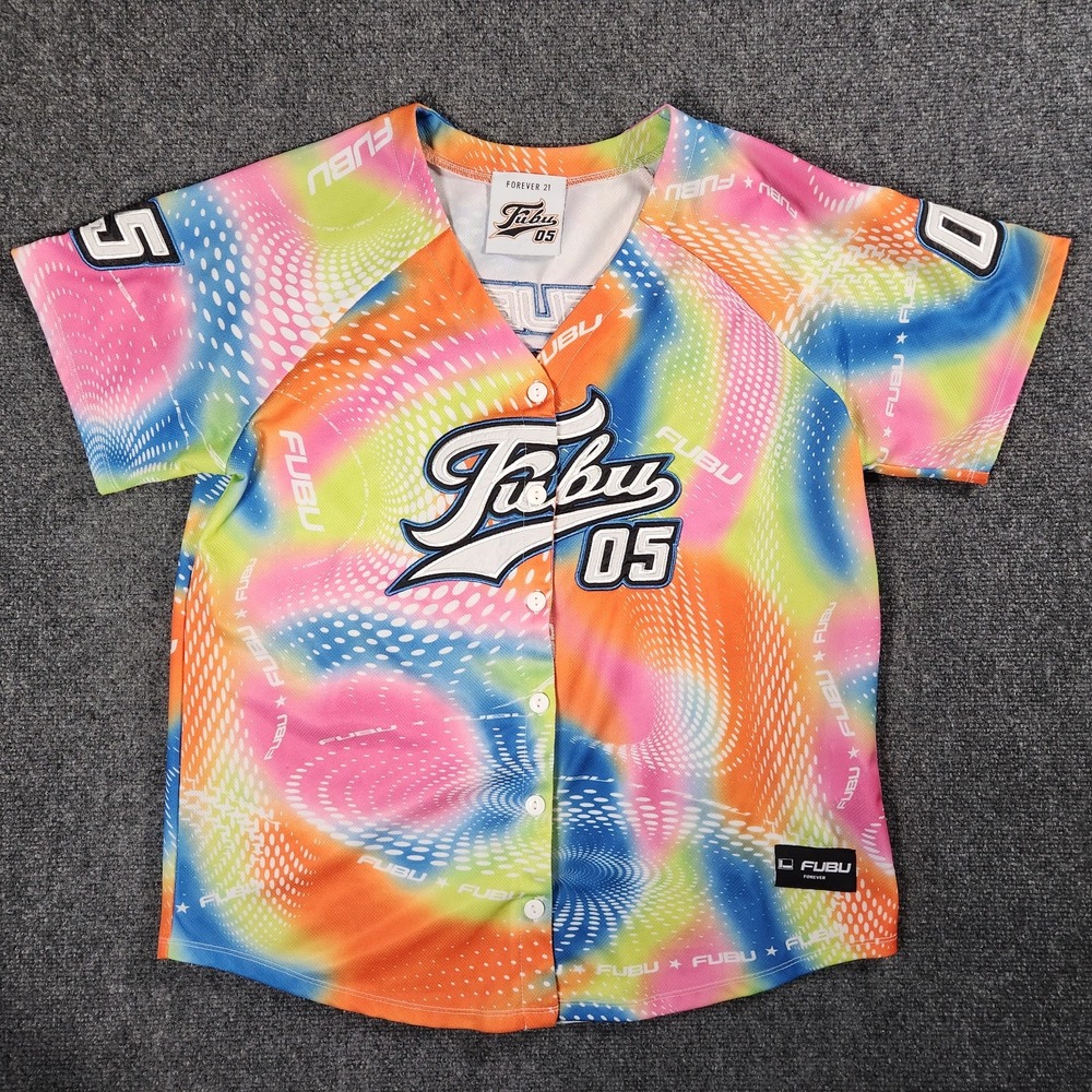 FUBU Forever 21 Jersey Shirt 05 Multicolored Tie Dye Men's Size M
